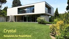  Presentation with outdoors - Audience pleasing slides consisting of design concrete - beautiful modern house outdoors view backdrop and a tawny brown colored foreground