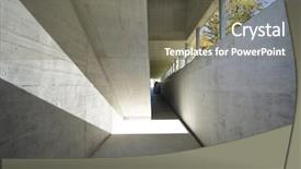  Presentation with interior design - Cool new PPT theme with design concrete - interior building backdrop and a gray colored foreground