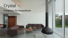  Presentation with room interior design - PPT theme featuring design concrete - interior of a beautiful modern background and a light gray colored foreground