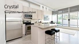  Presentation with living room - Theme with design concrete - kitchen and living room background and a lemonade colored foreground