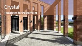  Presentation with bricks - Presentation consisting of design concrete - modern bricks house patio background and a coral colored foreground