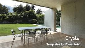  Presentation with interior - Amazing PPT theme having design concrete - modern house interior backdrop and a gray colored foreground