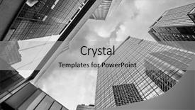  Presentation with office buildings - Presentation theme featuring design construction - modern office buildings under sky background and a light gray colored foreground