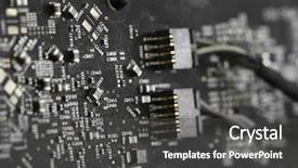  Presentation with computer components - Presentation theme having design disassembly - disassembled computer monitor with internal background and a dark gray colored foreground