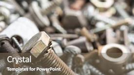  Presentation with hardware - Theme with design disassembly - hardware - bolts nuts washers background and a violet colored foreground