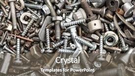  Presentation with hardware - Slide deck featuring design disassembly - hardware - bolts nuts washers background and a gray colored foreground