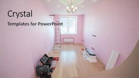  Presentation with air conditioning - Slide set with design disassembly - light room with pink wallpaper background and a light gray colored foreground