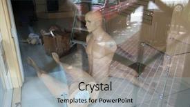  Presentation with life inside a cell and its organelles - PPT theme with design disassembly - mannequin disassembled mannequin inside background and a  colored foreground