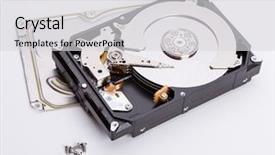  Presentation with hard disk drive - Slide deck having design disassembly - star bits screw used background and a light gray colored foreground