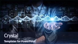  Presentation with exploration - Amazing PPT theme having design dna - biochemistry study and exploration mixed backdrop and a navy blue colored foreground