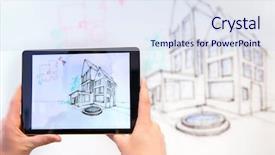  Presentation with hand drawn brush stroke design - Slide deck having design drawing on a whiteboard background and a sky blue colored foreground