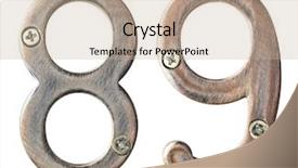  Presentation with numbers 3d - Amazing presentation theme having design elements - aged metal numbers with screw backdrop and a coral colored foreground