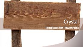  Presentation with old wood - Presentation theme having design elements - old weathered wood sign isolated background and a tawny brown colored foreground