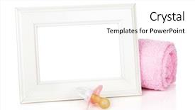  Presentation with girl design - Cool new presentation design with design elements - photo frame with bath towel backdrop and a cream colored foreground