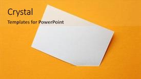  Presentation with watercolor paper texture white art - Beautiful slide set featuring design elements - white paper card on orange backdrop and a yellow colored foreground