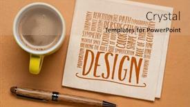  Presentation with elements - PPT theme consisting of design-elements-and-rules-word background and a coral colored foreground