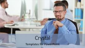  Presentation with working - PPT layouts consisting of engineering groups - chief engineer working in office background and a teal colored foreground