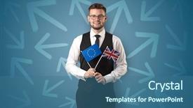  Presentation with flag - Amazing PPT layouts having design england - cheerful elegant boy standing backdrop and a ocean colored foreground