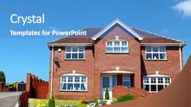  Presentation with english - Slide set consisting of design england - english redbrick house uk background and a teal colored foreground