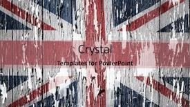  Presentation with union jack flag - PPT theme with design england - flaking paint boards union jack background and a coral colored foreground