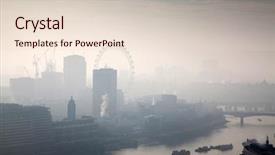  Presentation with foggy - Audience pleasing theme consisting of design england - rooftop view over london backdrop and a lemonade colored foreground