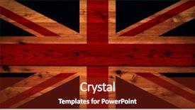  Presentation with british - PPT layouts having design european union - british flag on wooden texture background and a tawny brown colored foreground