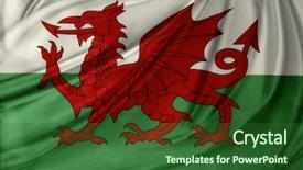  Presentation with european union - Presentation design featuring design european union - closeup of silky welsh flag background and a forest green colored foreground