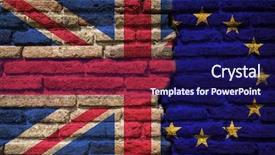  Presentation with cracked wall - Audience pleasing PPT layouts consisting of design european union - flags of uk and eu backdrop and a navy blue colored foreground
