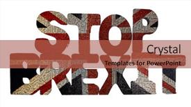  Presentation with brexit - Slide deck having design european union - words stop brexit coverd background and a red colored foreground