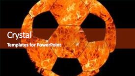  Presentation with fireball - Colorful slides enhanced with design fireball - soccer ball in flame backdrop and a crimson colored foreground