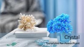  Presentation with turquoise blue and deep blue - Presentation theme with design flower - blue home decor on bedside background and a light blue colored foreground