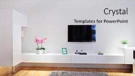  Presentation with living room - Slides with design flower - shot of a modern minimal background and a light gray colored foreground