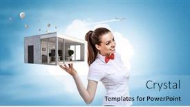  Presentation with dream - Slide set enhanced with design-for-your-dream-house background and a light blue colored foreground