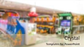  Presentation with elegant abstract of blue green - PPT theme with design fun theme - abstract blur modern shopping mall background and a  colored foreground