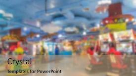  Presentation with mall - Audience pleasing PPT theme consisting of design fun theme - abstract blur modern shopping mall backdrop and a coral colored foreground