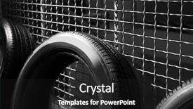  Presentation with tire - PPT theme with design gitter - car tire near grate fence background and a dark gray colored foreground