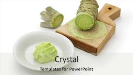  Presentation with shark skin - Presentation design enhanced with design gitter - grated fresh wasabii by shark background and a soft green colored foreground