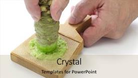  Presentation with shark skin - Colorful presentation enhanced with his smartphone and smiling labyrinth backdrop and a sky blue colored foreground