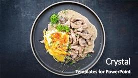  Presentation with sti - Presentation design featuring design gitter - traditional swiss z rcher geschnetzeltes background and a tawny brown colored foreground