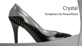  Presentation with black chalkboard vintage blackboard isolated - Slide deck with design heel shoes - black shoe isolated with clipping background and a  colored foreground