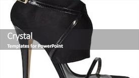  Presentation with shoe - Audience pleasing PPT theme consisting of design heel shoes - black shoe backdrop and a  colored foreground