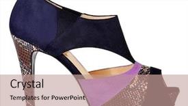  Presentation with boot camp certificate of completion - Cool new slide set with design heel shoes - fashion boot isolated on white backdrop and a  colored foreground