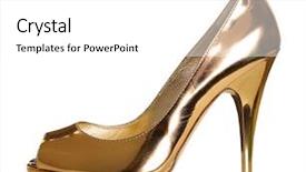  Presentation with gold design - Amazing PPT layouts having design heel shoes - gold shoe backdrop and a  colored foreground