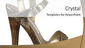  Presentation with gold design - Colorful slide set enhanced with design heel shoes - gold shoe backdrop and a white colored foreground