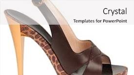  Presentation with women in leadership - PPT theme featuring design heel shoes - women shoe background and a white colored foreground