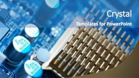  Presentation with computer based test - Slide deck featuring pcb design - computer mainboard detail shallow dof background and a teal colored foreground