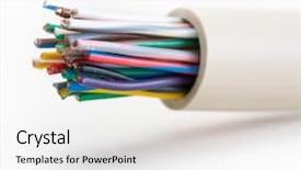  Presentation with electric cable - Slide set having electric cable on white background background and a white colored foreground