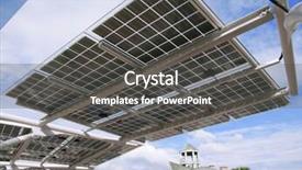  Presentation with solar park - Amazing PPT theme having solar power panel in park backdrop and a dark gray colored foreground