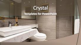  Presentation with bathroom - PPT theme featuring design in modern bathroom background and a tawny brown colored foreground
