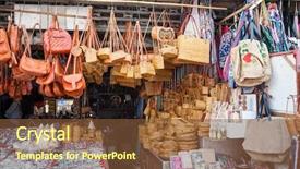  Presentation with bali - PPT theme having design indonesia - souvenirs of bali background and a tawny brown colored foreground